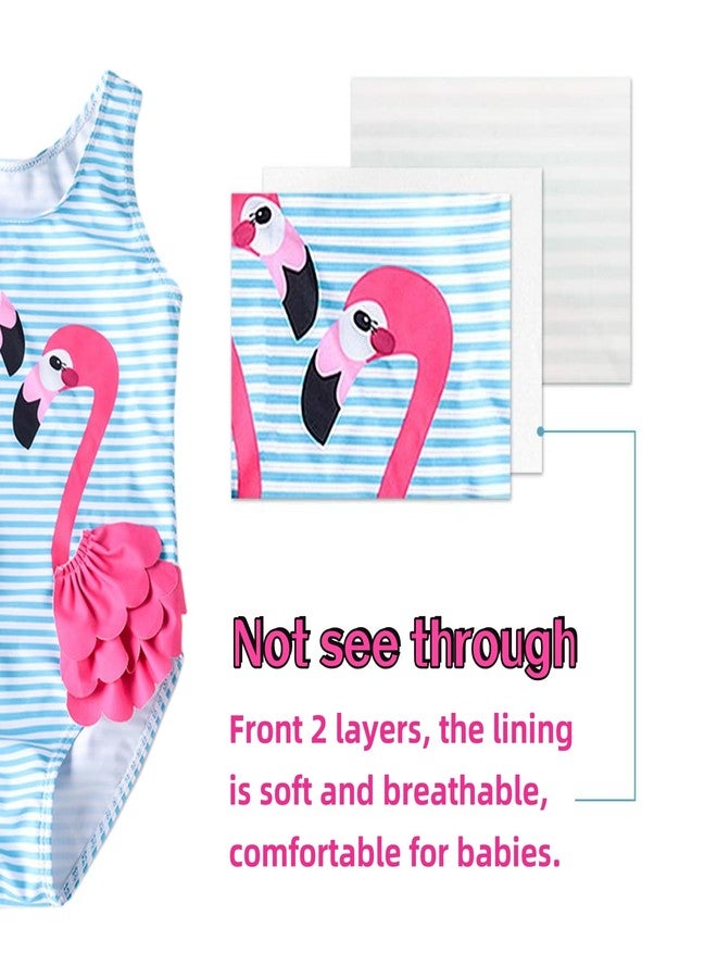 Kimjun Baby Girls One Piece Swimsuit Swimwear Toddler Kid Flamingo Bikini Bathing Suit Sunsuit Rash Guard hotpink 100 - Image 3